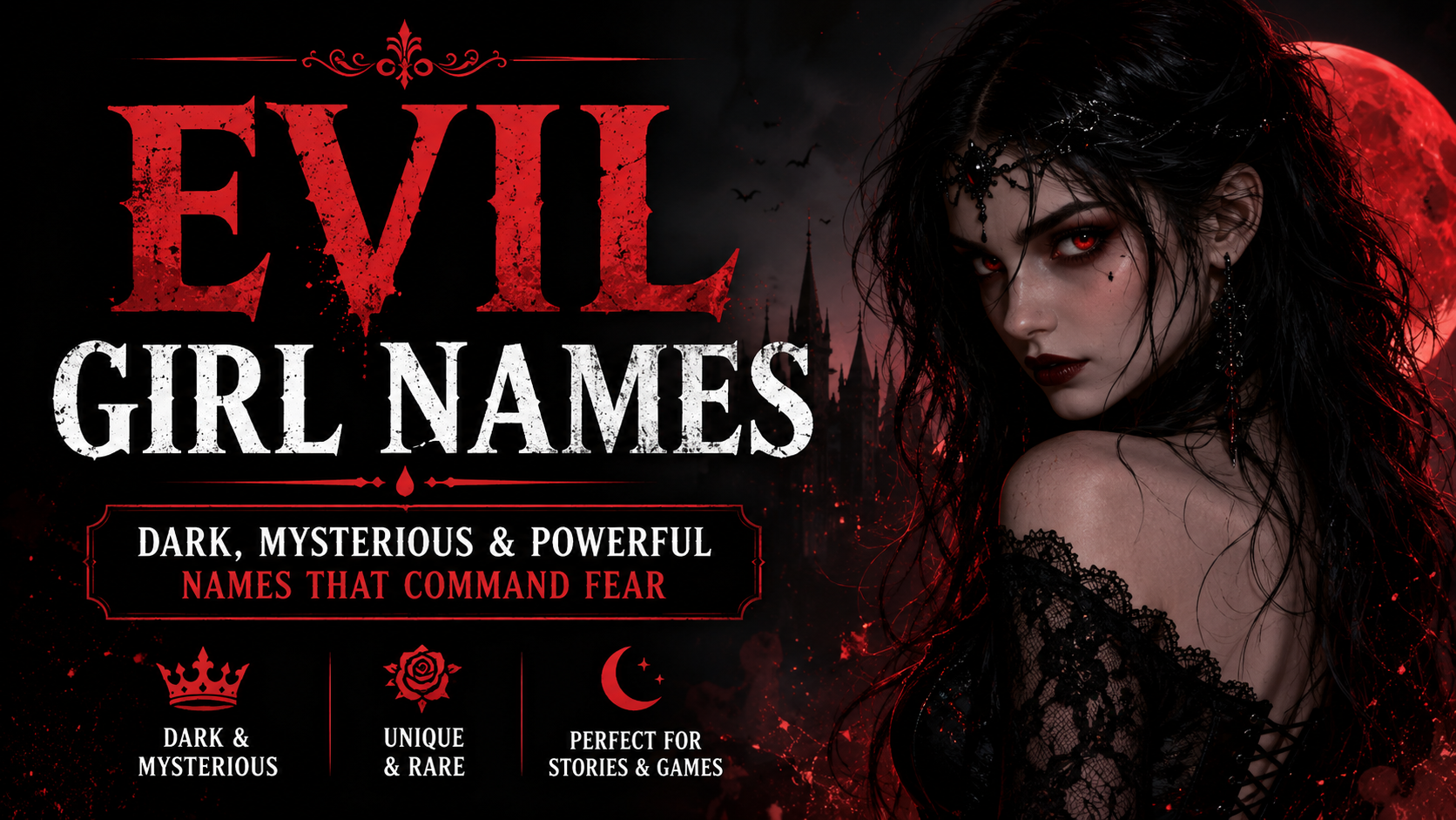 250+ Evil Girl Names That Sound Dark, Powerful, Mysterious & Absolutely Unforgettable