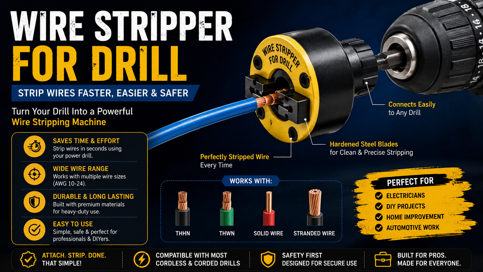 wire stripper for drill