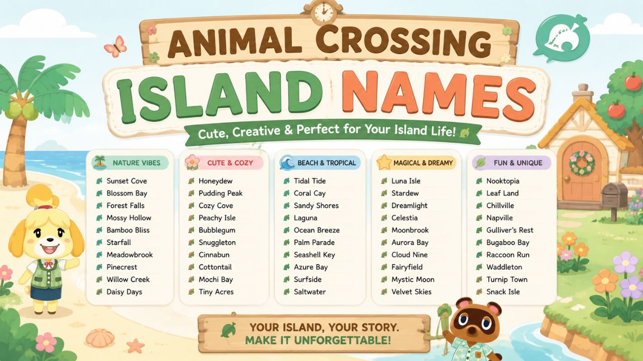animal crossing island names